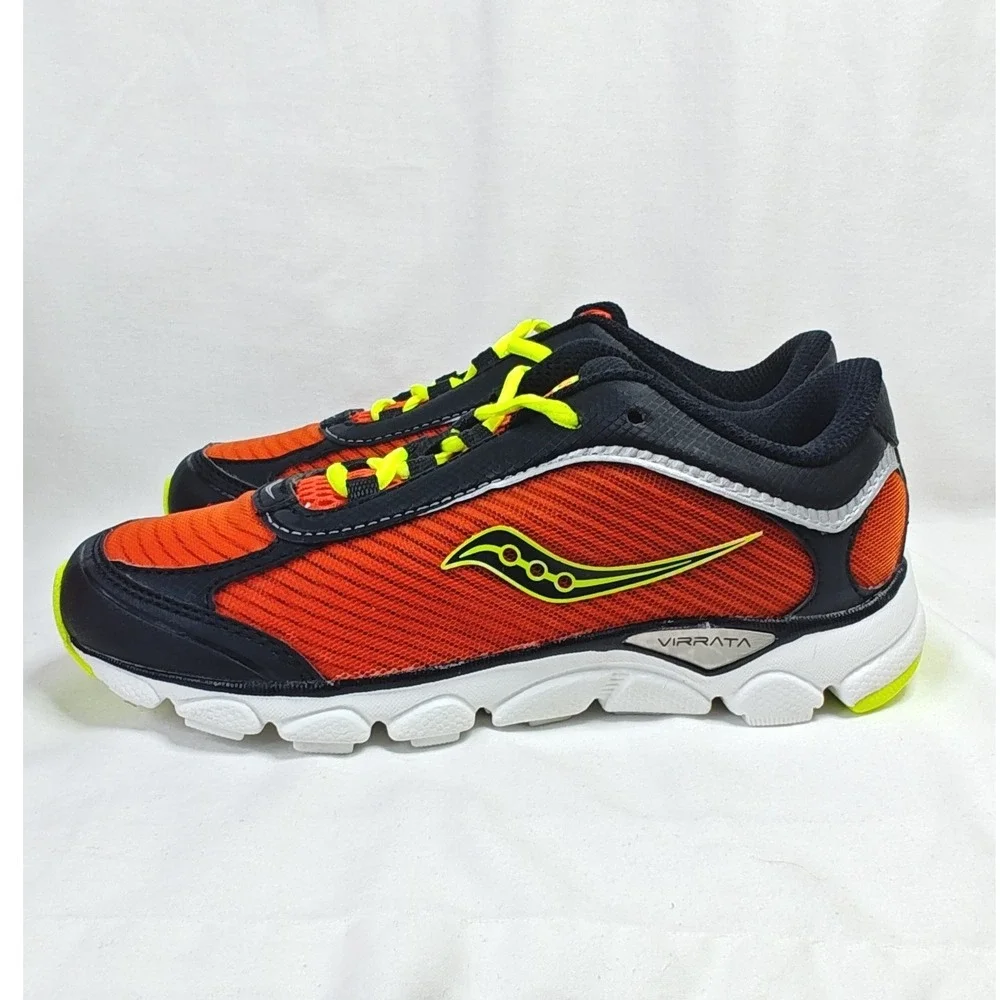 Saucony Virrata Running Shoes Red Black Citron Boys Sneakers 12.5M New